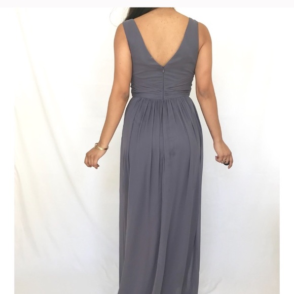 ‘Dessy Collection’ Bridesmaid Dress, Dark Gray - Picture 3 of 7